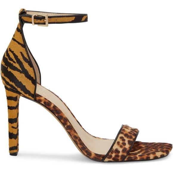 Vince Camuto Fur Heels Animal Leopard Print Camel - Picture 6 of 15
